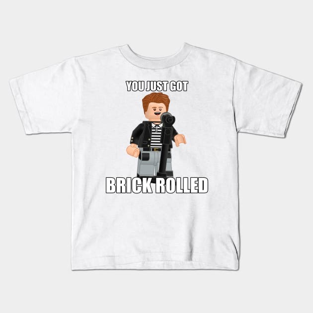 Brick Astley Kids T-Shirt by ovofigures